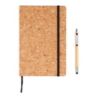 Libreta A5 con bolígrafo touch de bambú personalizada